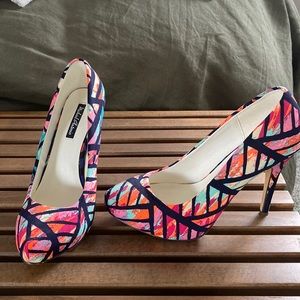 Multicolor Michael Antonio platform heels